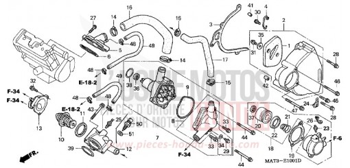 POMPE A EAU (W/X/Y/1/2/3/4) CBR1100XX3 de 2003